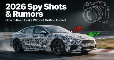 A heavily camouflaged 2026 prototype vehicle undergoing cold-weather testing in the Arctic.